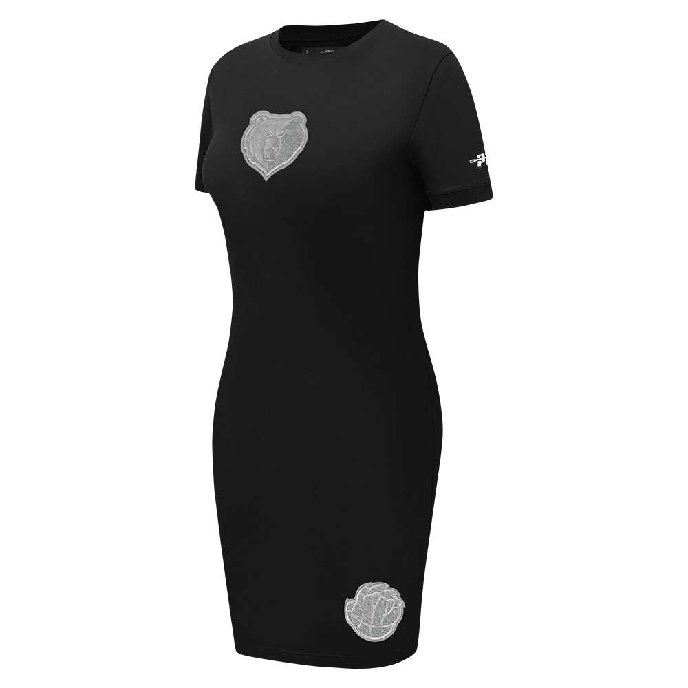 NBA MEMPHIS GRIZZLIES REVERSE FRENCH TERRY WOMEN'S BODYCON DRESS (BLACK)