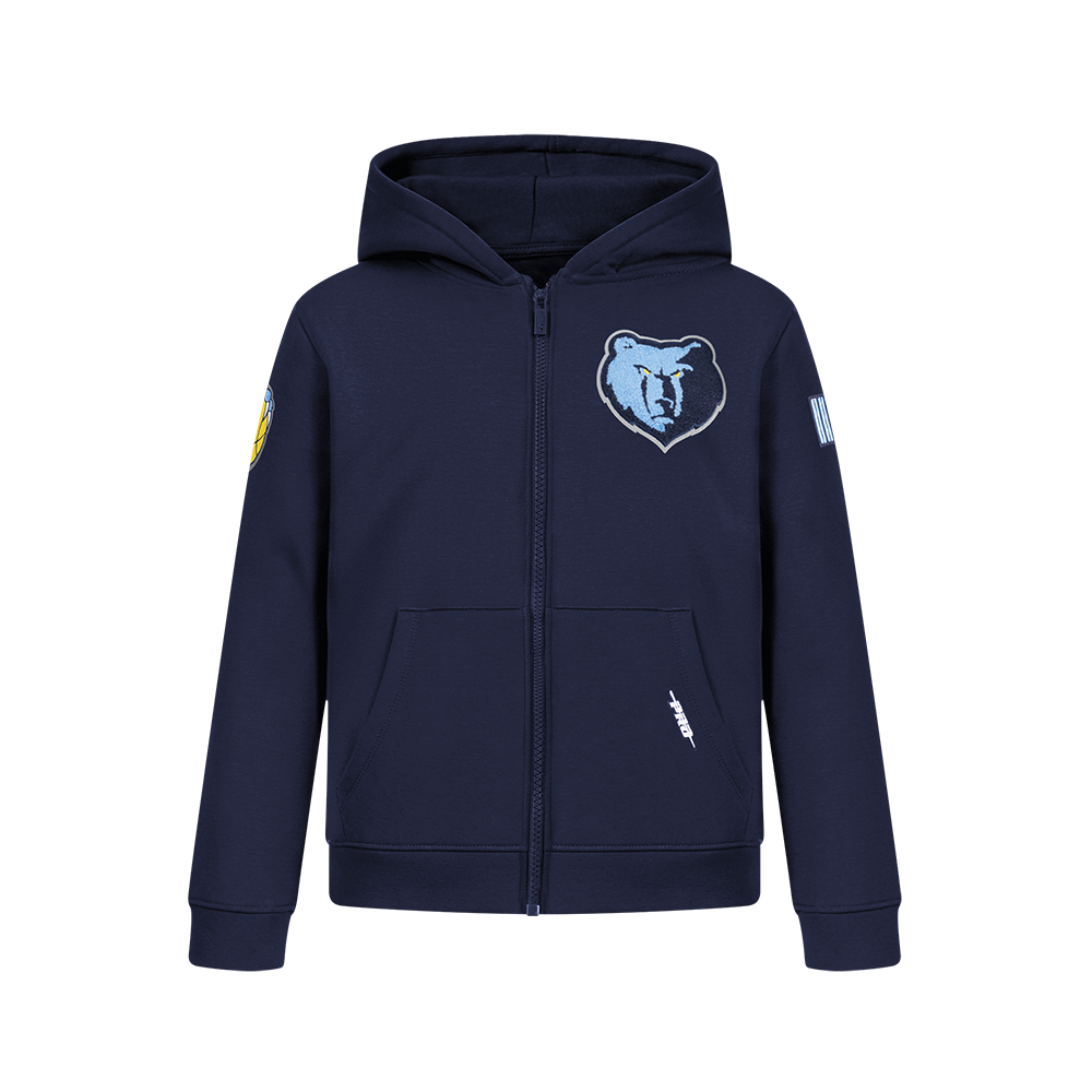 NBA MEMPHIS GRIZZLIES CLASSIC CHANDAIL À CAPUCHON EN MOLLETON À GLISSIÈRE POUR GARÇON JUNIOR (MARINE MINUIT)