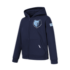 NBA MEMPHIS GRIZZLIES CLASSIC CHANDAIL À CAPUCHON EN MOLLETON À GLISSIÈRE POUR GARÇON JUNIOR (MARINE MINUIT)