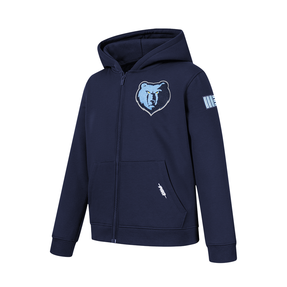 NBA MEMPHIS GRIZZLIES CLASSIC CHANDAIL À CAPUCHON EN MOLLETON À GLISSIÈRE POUR GARÇON JUNIOR (MARINE MINUIT)