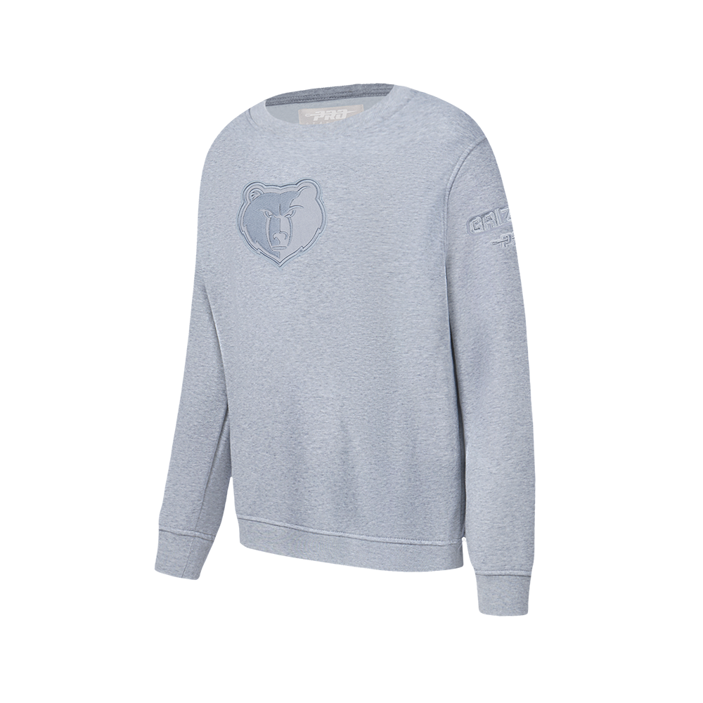 NBA MEMPHIS GRIZZLIES NEUTRAL BIG BOY'S FLC CREWNECK (DARK HEATHER GRAY)