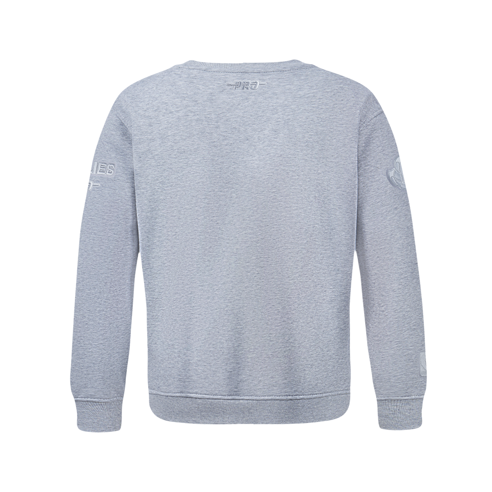 NBA MEMPHIS GRIZZLIES NEUTRAL BIG BOY'S FLC CREWNECK (DARK HEATHER GRAY)