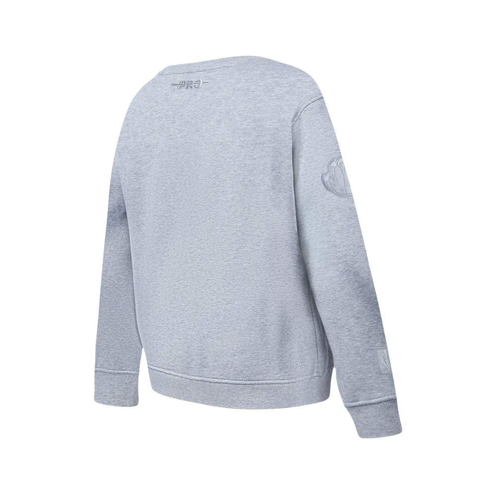 NBA MEMPHIS GRIZZLIES NEUTRAL BIG BOY'S FLC CREWNECK (DARK HEATHER GRAY)