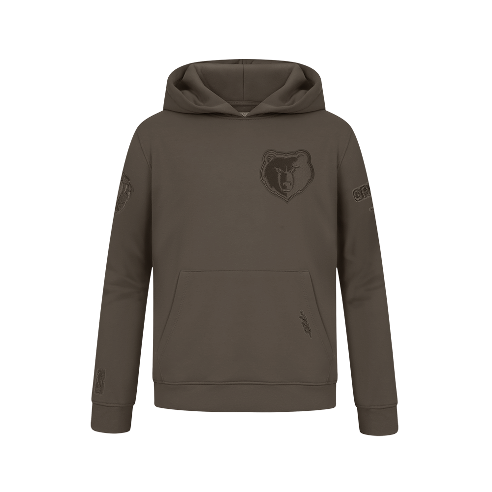 NBA MEMPHIS GRIZZLIES NEUTRAL BIG BOY'S FLC PO HOODIE (DARK TAUPE)