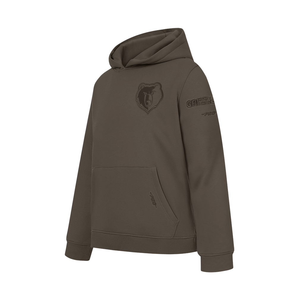 NBA MEMPHIS GRIZZLIES NEUTRAL BIG BOY'S FLC PO HOODIE (DARK TAUPE)
