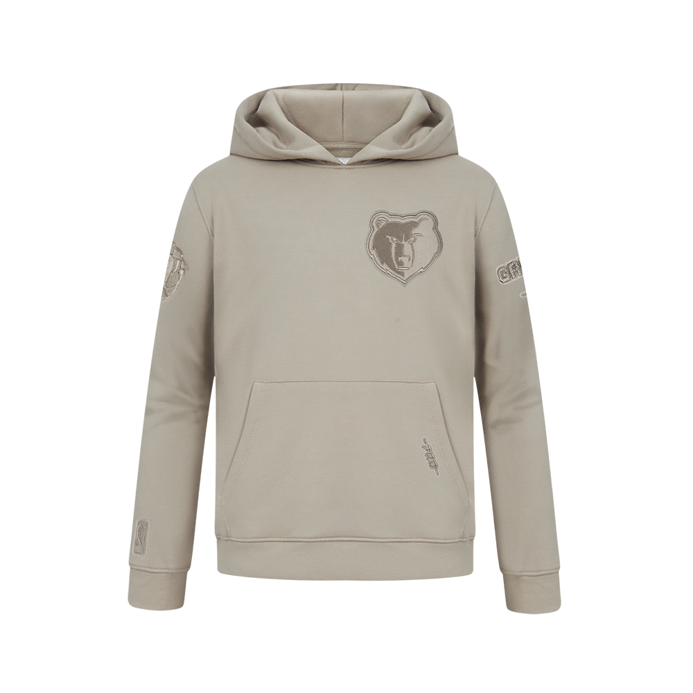 NBA MEMPHIS GRIZZLIES NEUTRAL BIG BOY'S FLEECE PULLOVER HOODIE (TAUPE)