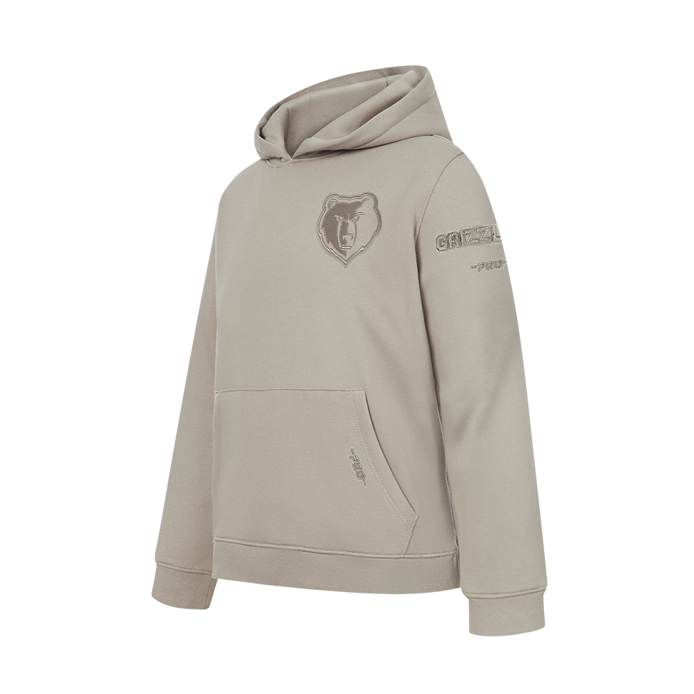 NBA MEMPHIS GRIZZLIES NEUTRAL BIG BOY'S FLEECE PULLOVER HOODIE (TAUPE)