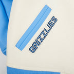 NBA MEMPHIS GRIZZLIES RETRO CLASSIC BLOUSON COLLÉGIAL EN LAINE À BORDS CÔTELÉS POUR GARÇON JUNIOR (COQUILLE D'ŒUF/BLEU UNIVERSITÉ)