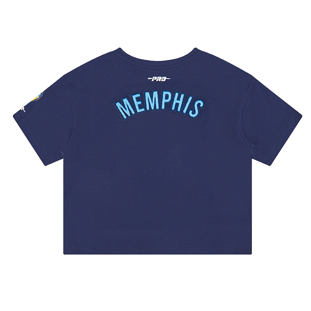NBA MEMPHIS GRIZZLIES CLASSIC BIG GIRLS SHORT SLEEVE BOXY TEE (MIDNIGHT NAVY)