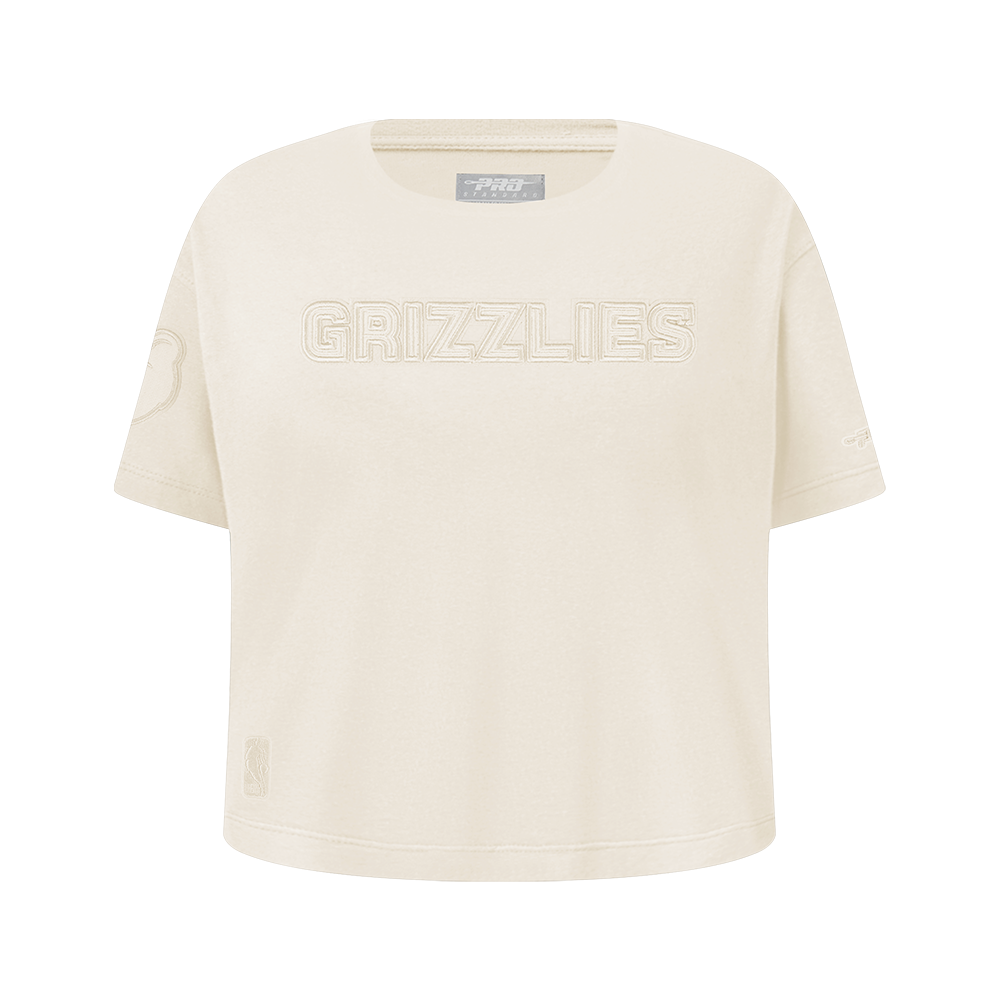 NBA MEMPHIS GRIZZLIES NEUTRAL T-SHIRT À COUPE CARRÉE À MANCHES COURTES POUR FILLE JUNIOR (COQUILLE D'ŒUF)