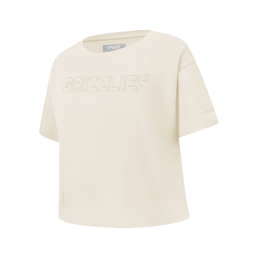 NBA MEMPHIS GRIZZLIES NEUTRAL T-SHIRT À COUPE CARRÉE À MANCHES COURTES POUR FILLE JUNIOR (COQUILLE D'ŒUF)