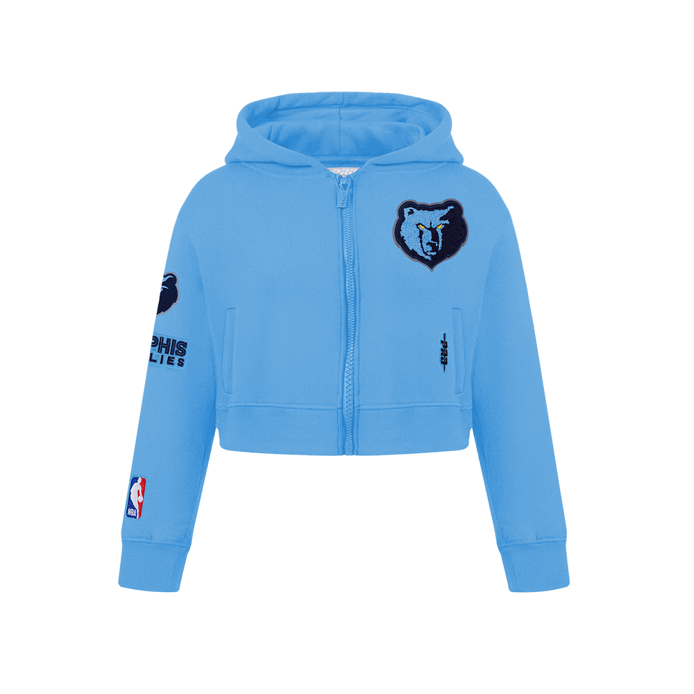 NBA MEMPHIS GRIZZLIES CLASSIC BIG GIRL'S FLC FZ HOODIE (UNIVERSITY BLUE)