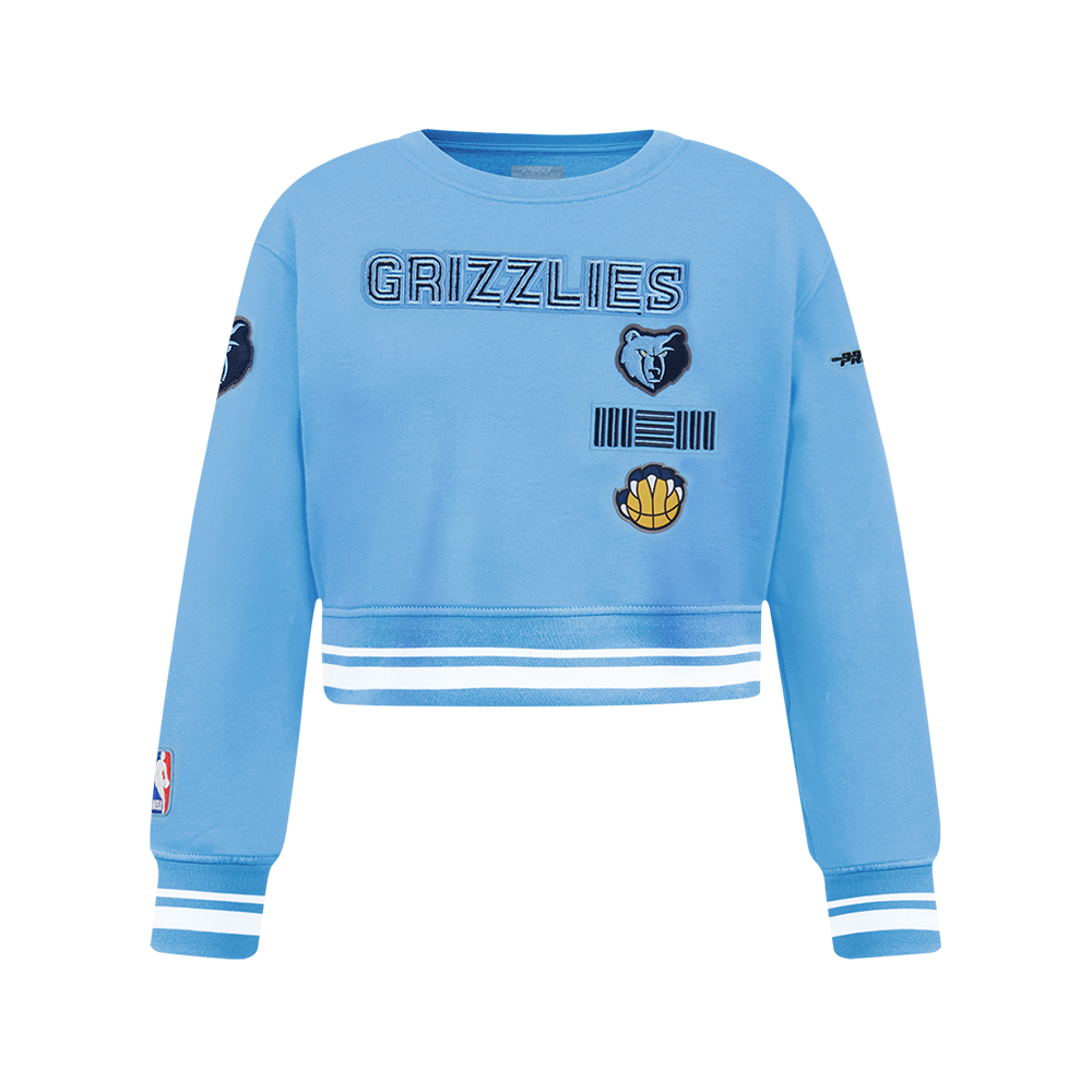 NBA MEMPHIS GRIZZLIES RETRO CLASSIC CHANDAIL À COL ROND EN MOLLETON CÔTELÉ POUR FILLE JUNIOR (BLEU UNIVERSITÉ)