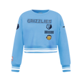 NBA MEMPHIS GRIZZLIES RETRO CLASSIC CHANDAIL À COL ROND EN MOLLETON CÔTELÉ POUR FILLE JUNIOR (BLEU UNIVERSITÉ)