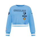 NBA MEMPHIS GRIZZLIES RETRO CLASSIC CHANDAIL À COL ROND EN MOLLETON CÔTELÉ POUR FILLE JUNIOR (BLEU UNIVERSITÉ)