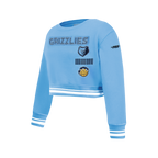 NBA MEMPHIS GRIZZLIES RETRO CLASSIC CHANDAIL À COL ROND EN MOLLETON CÔTELÉ POUR FILLE JUNIOR (BLEU UNIVERSITÉ)