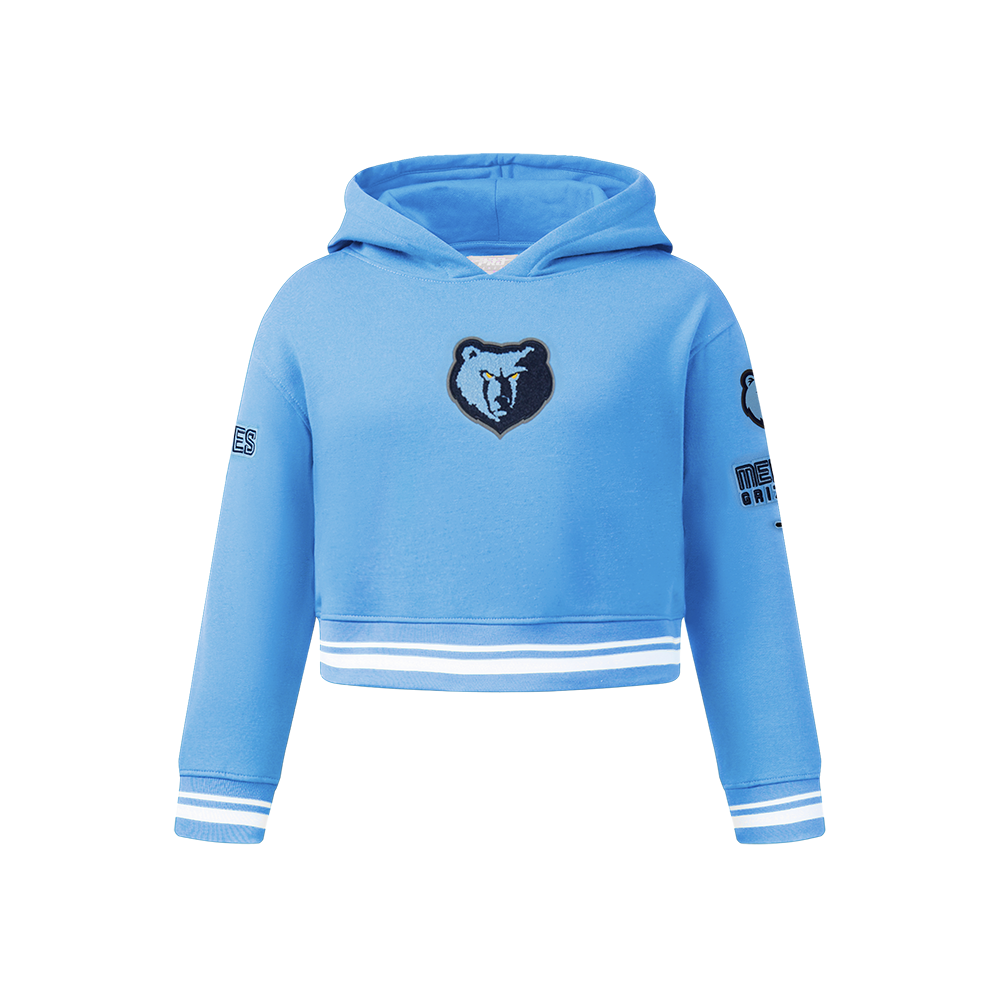 NBA MEMPHIS GRIZZLIES RETRO CLASSIC CHANDAIL À CAPUCHON EN MOLLETON CÔTELÉ POUR FILLE JUNIOR (BLEU UNIVERSITÉ)