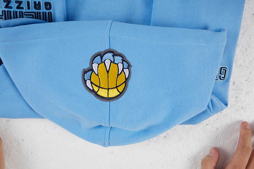 NBA MEMPHIS GRIZZLIES RETRO CLASSIC CHANDAIL À CAPUCHON EN MOLLETON CÔTELÉ POUR FILLE JUNIOR (BLEU UNIVERSITÉ)