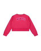 NBA MEMPHIS GRIZZLIES TRIPLE PINK BIG GIRL'S FLC CREWNECK (BEETROOT PURPLE)