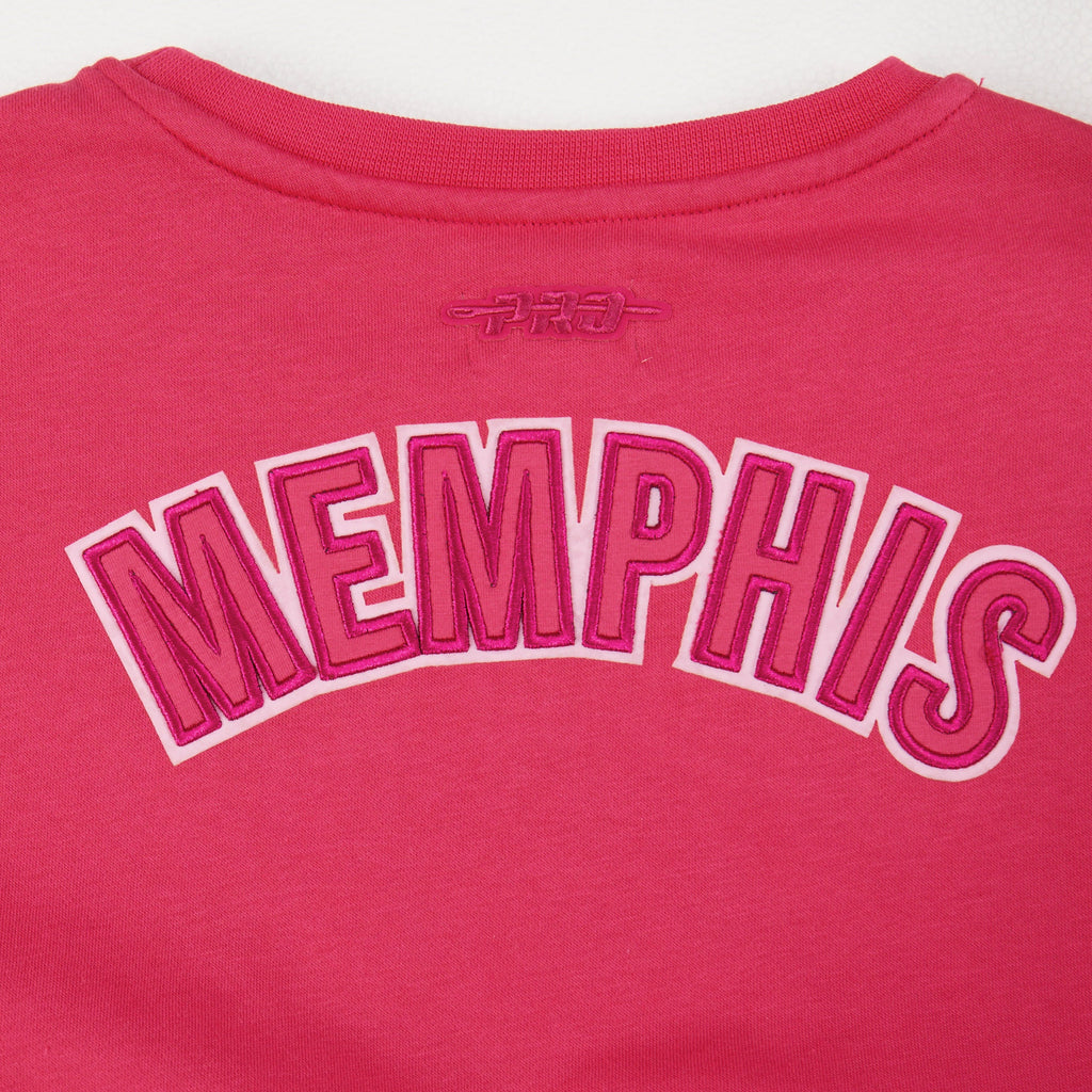 NBA MEMPHIS GRIZZLIES TRIPLE PINK BIG GIRL'S FLC CREWNECK (BEETROOT PURPLE)
