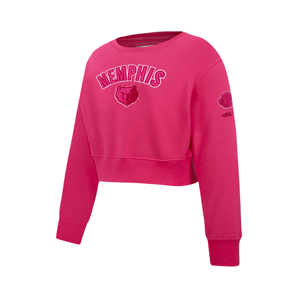 NBA MEMPHIS GRIZZLIES TRIPLE PINK BIG GIRL'S FLC CREWNECK (BEETROOT PURPLE)