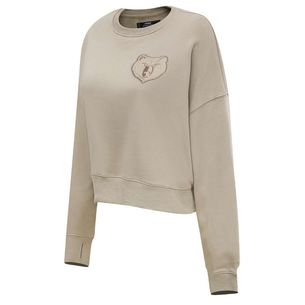 NBA MEMPHIS GRIZZLIES NEUTRAL WOMEN'S CREWNECK (TAUPE)