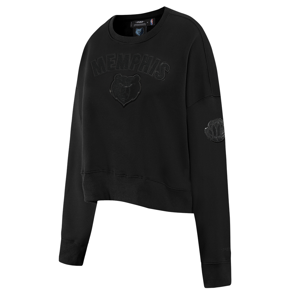 NBA MEMPHIS GRIZZLIES TRIPLE BLACK WOMEN'S FLC CREWNECK (TRIPLE BLACK WOMEN'S)