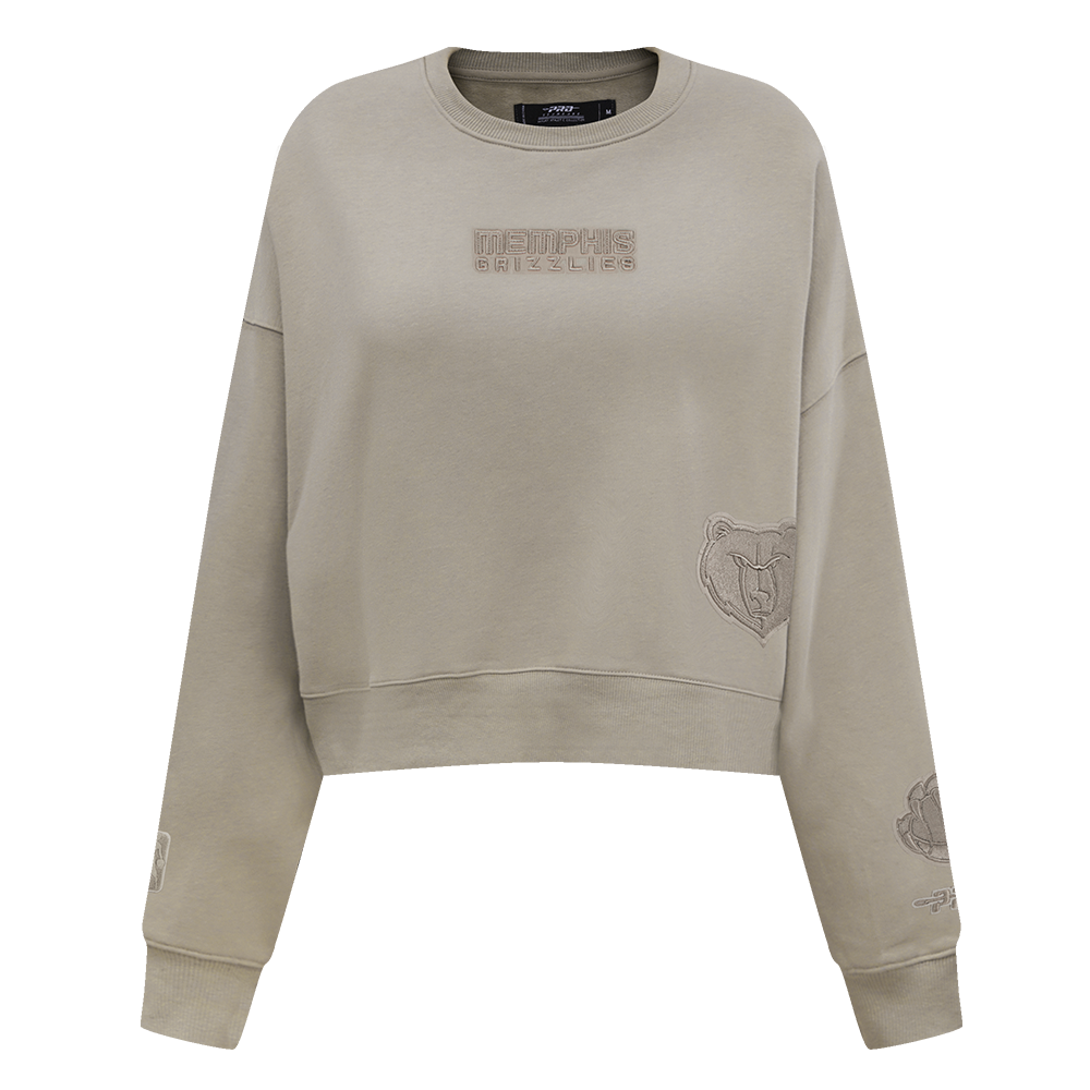 NBA MEMPHIS GRIZZLIES WINGSPAN WOMEN'S FLEECE CREWNECK (TAUPE)
