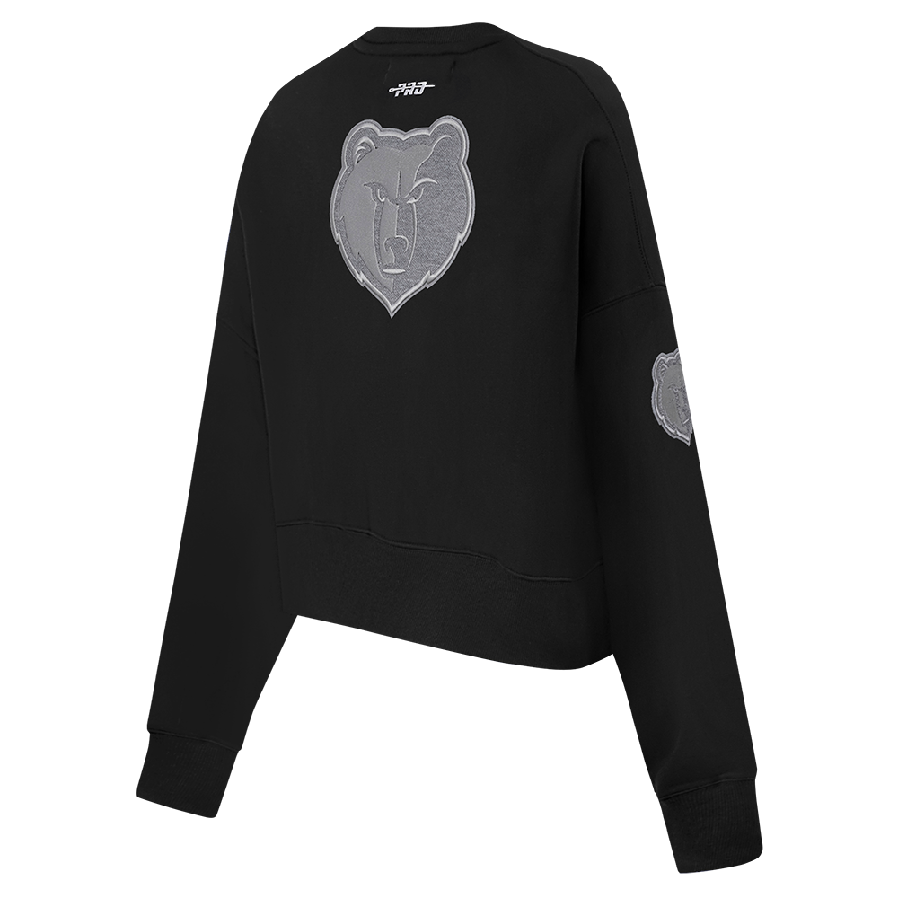 NBA MEMPHIS GRIZZLIES REVERSE FRENCH TERRY WOMEN'S FLEECE CREWNECK (BLACK)