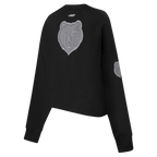 NBA MEMPHIS GRIZZLIES REVERSE FRENCH TERRY WOMEN'S FLEECE CREWNECK (BLACK)