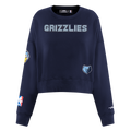 NBA MEMPHIS GRIZZLIES GAME DAY CLASSICS WOMEN'S DOUBLE KNIT CREWNECK (MIDNIGHT NAVY)