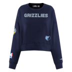 NBA MEMPHIS GRIZZLIES GAME DAY CLASSICS WOMEN'S DOUBLE KNIT CREWNECK (MIDNIGHT NAVY)