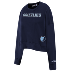 NBA MEMPHIS GRIZZLIES GAME DAY CLASSICS WOMEN'S DOUBLE KNIT CREWNECK (MIDNIGHT NAVY)