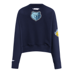 NBA MEMPHIS GRIZZLIES GAME DAY CLASSICS WOMEN'S DOUBLE KNIT CREWNECK (MIDNIGHT NAVY)