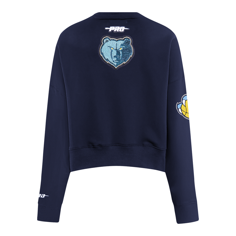 NBA MEMPHIS GRIZZLIES GAME DAY CLASSICS WOMEN'S DOUBLE KNIT CREWNECK (MIDNIGHT NAVY)