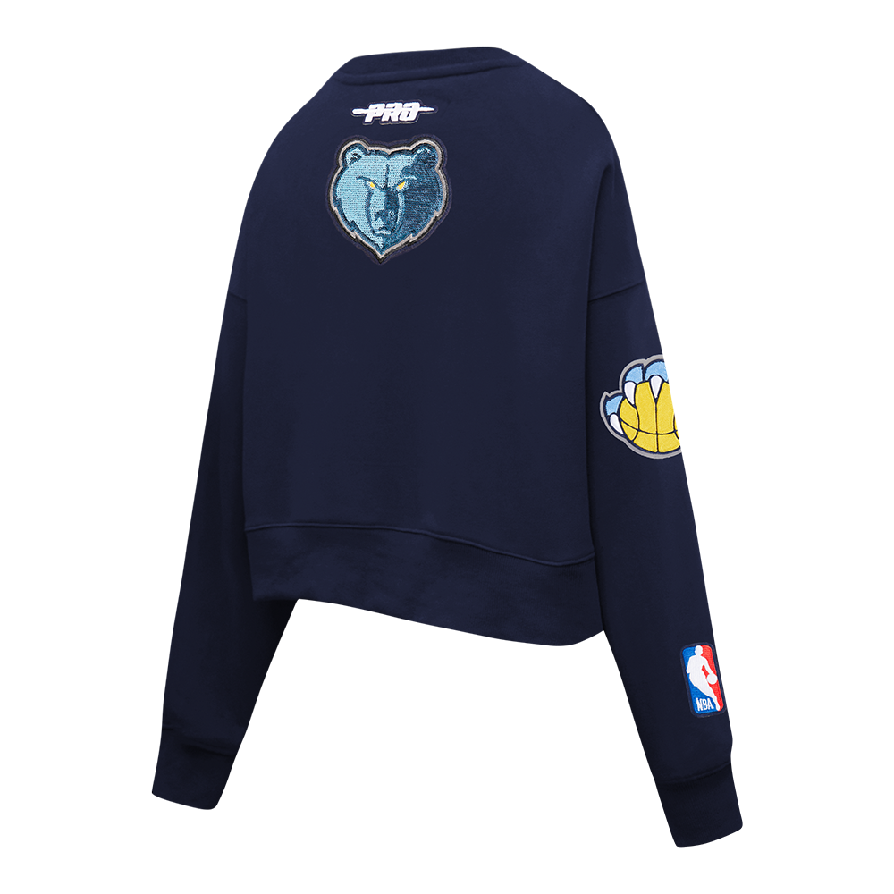 NBA MEMPHIS GRIZZLIES GAME DAY CLASSICS WOMEN'S DOUBLE KNIT CREWNECK (MIDNIGHT NAVY)
