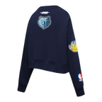 NBA MEMPHIS GRIZZLIES GAME DAY CLASSICS WOMEN'S DOUBLE KNIT CREWNECK (MIDNIGHT NAVY)