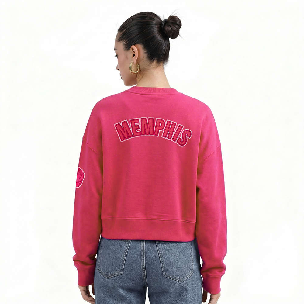 NBA MEMPHIS GRIZZLIES CLASSIC TRIPLE PINK CHANDAIL OUATÉ À COL ROND POUR FEMME (VIOLET BETTERAVE)