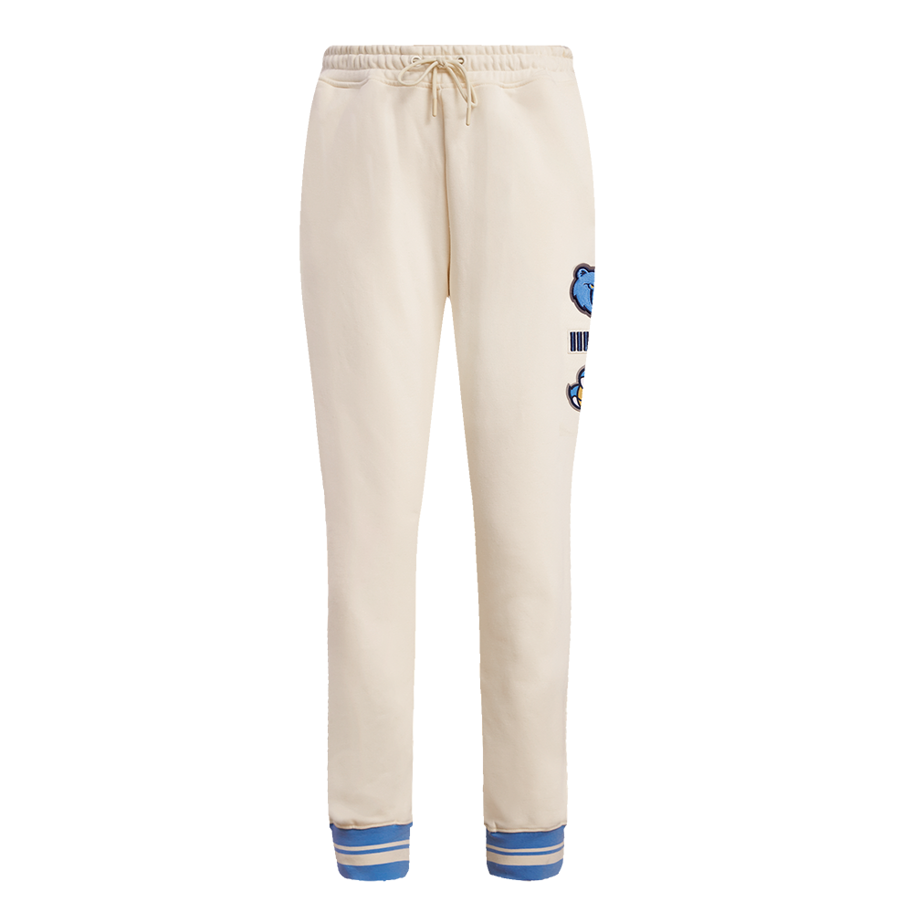 NBA MEMPHIS GRIZZLIES RETRO CLASSIC WOMEN'S RIB SWEATPANT (EGGSHELL/UNIVERSITY BLUE)