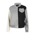 NBA MEMPHIS GRIZZLIES REVERSE FRENCH TERRY WOMEN'S WOOL VARSITY JACKET (BLACK/GRAY/EGGSHELL)