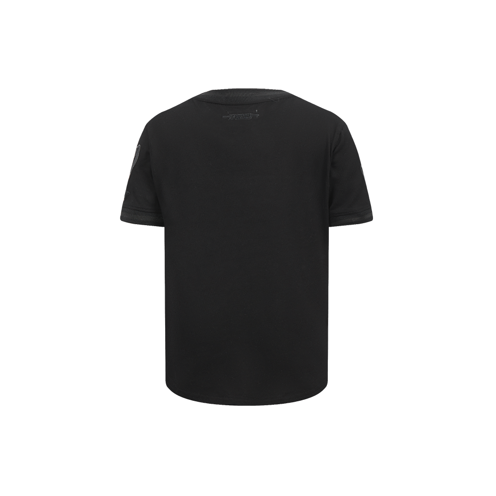 NBA MEMPHIS GRIZZLIES TRIPLE BLACK LITTLE BOY'S SHORT SLEEVE STRIPED RIB TEE (JET BLACK)
