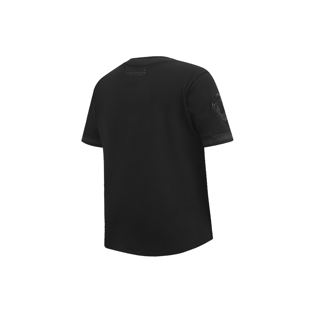 NBA MEMPHIS GRIZZLIES TRIPLE BLACK LITTLE BOY'S SHORT SLEEVE STRIPED RIB TEE (JET BLACK)