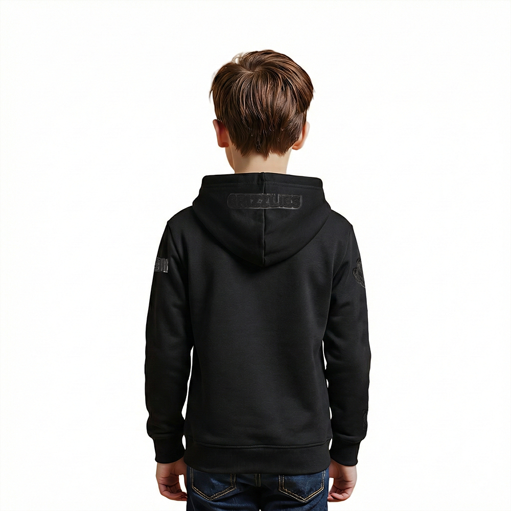 NBA MEMPHIS GRIZZLIES TRIPLE BLACK LITTLE BOYS FLEECE PULLOVER HOODIE (BLACK)