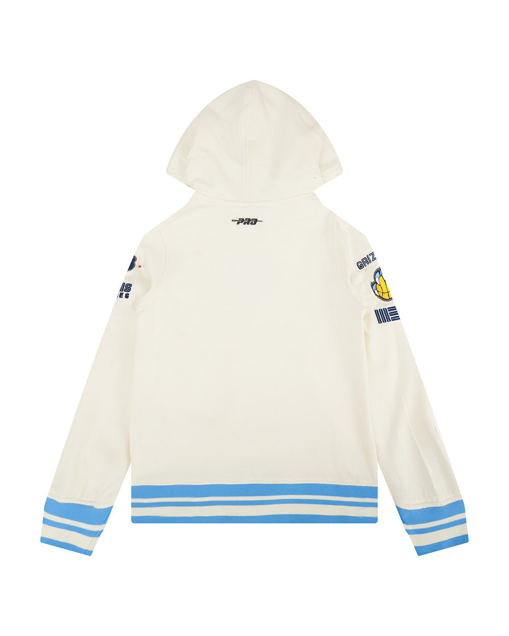 NBA MEMPHIS GRIZZLIES RETRO CLASSIC LITTLE BOYS RIB FLEECE PULLOVER HOODIE (EGGSHELL/ UNIVERSITY BLUE)