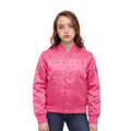 NBA MEMPHIS GRIZZLIES BLOUSON TRIPLE ROSE EN SATIN POUR FILLE ENFANT (VIOLET BETTERAVE)