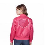 NBA MEMPHIS GRIZZLIES BLOUSON TRIPLE ROSE EN SATIN POUR FILLE ENFANT (VIOLET BETTERAVE)