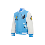 NBA MEMPHIS GRIZZLIES RETRO CLASSIC LITTLE BOY'S RIB WOOL VARSITY JACKET (UNIVERSITY BLUE/WHITE)