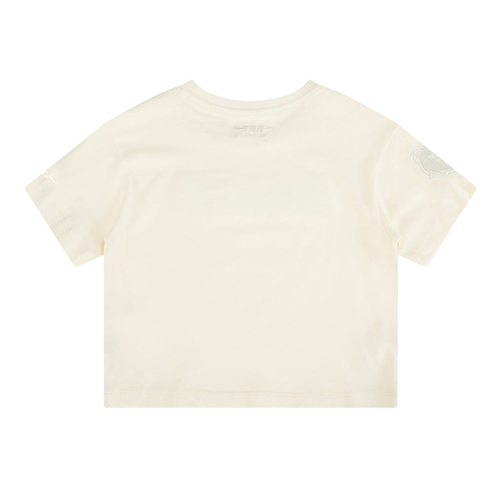 NBA MEMPHIS GRIZZLIES NEUTRAL LITTLE GIRLS SHORT SLEEVE BOXY TEE (EGGSHELL)