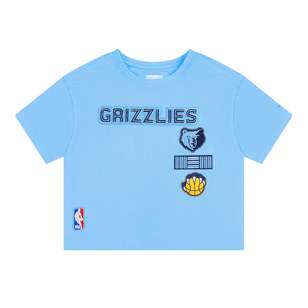 NBA MEMPHIS GRIZZLIES RETRO CLASSIC T-SHIRT À COUPE CARRÉE À MANCHES COURTES POUR FILLE ENFANT (BLEU UNIVERSITÉ)