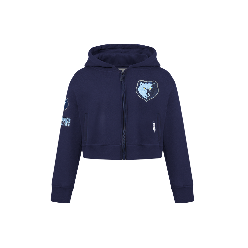 NBA MEMPHIS GRIZZLIES CLASSIC CHANDAIL À CAPUCHON EN MOLLETON À GLISSIÈRE POUR FILLE ENFANT (MARINE MINUIT)